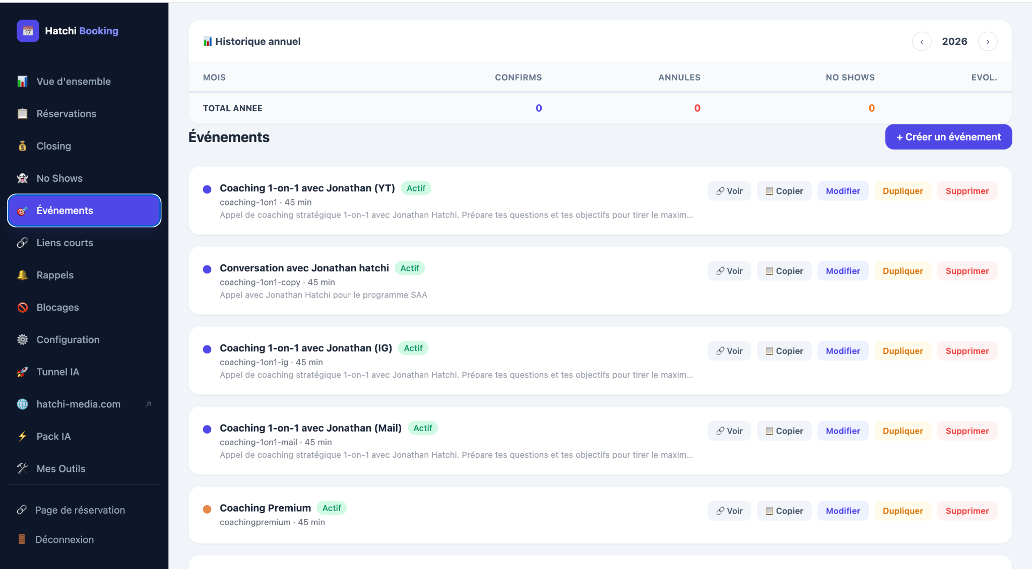 Booking interne connecté à l'IA