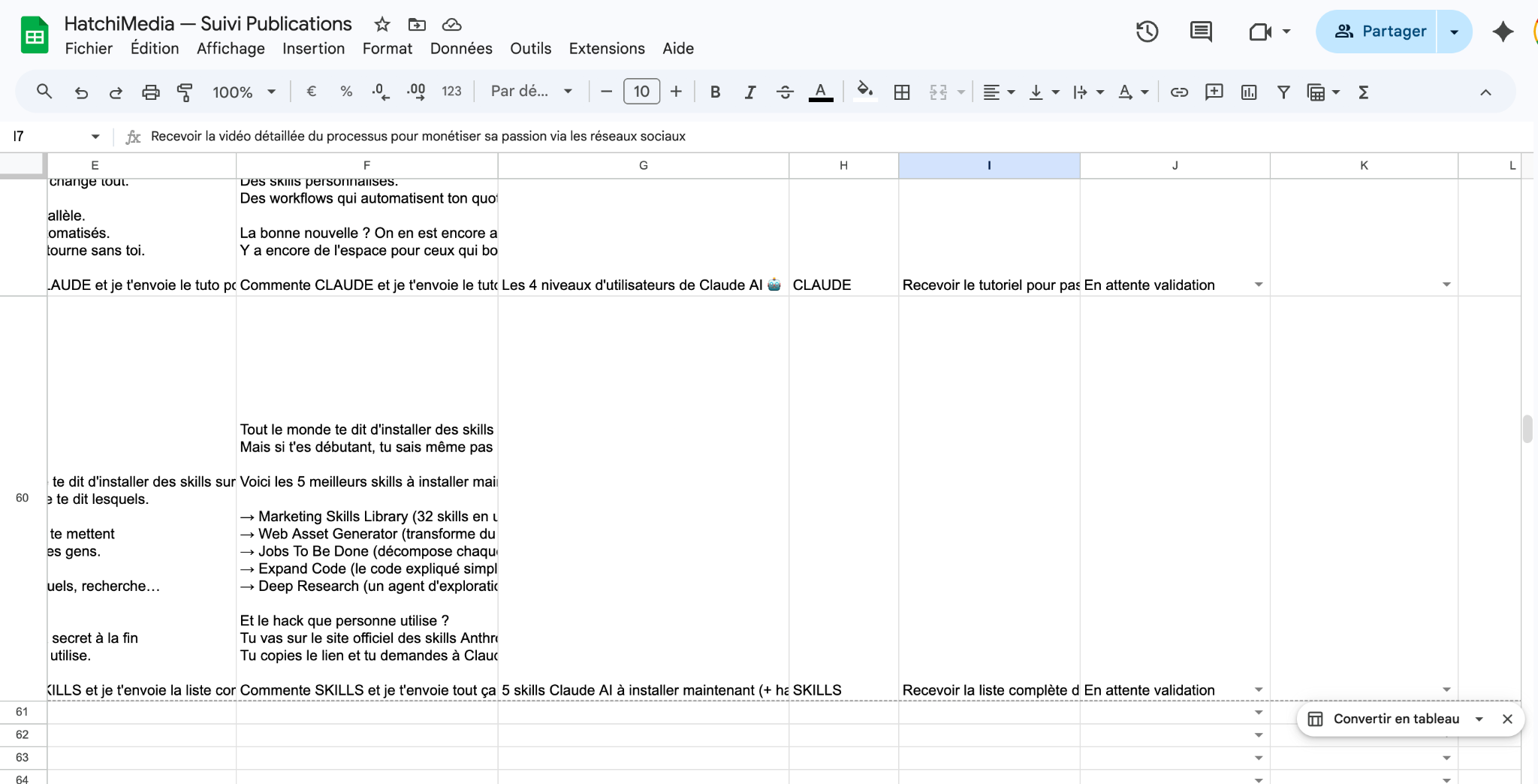 Validation Google Sheets